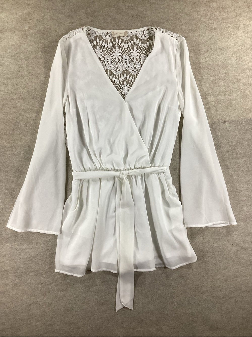Altar'd State White Crocheted Lace Top